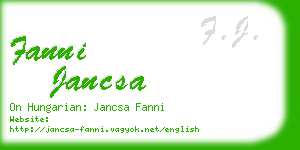 fanni jancsa business card